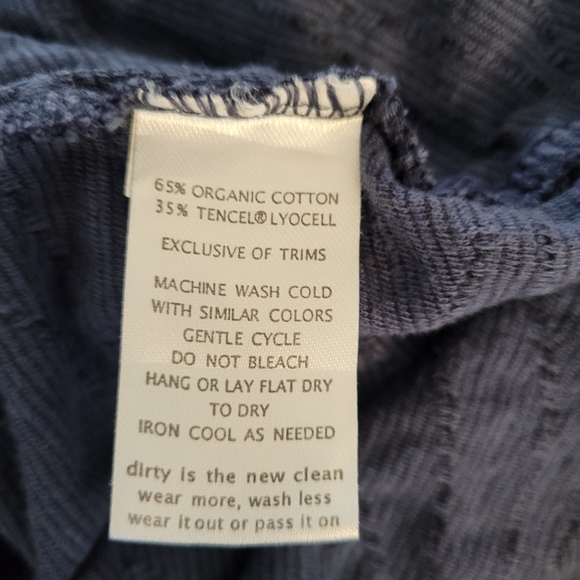Indigo Blue Organic Cotton Wave Tank Dress Size S,  Toad & Co - Picture 10 of 10